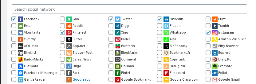 Social Networks Selection